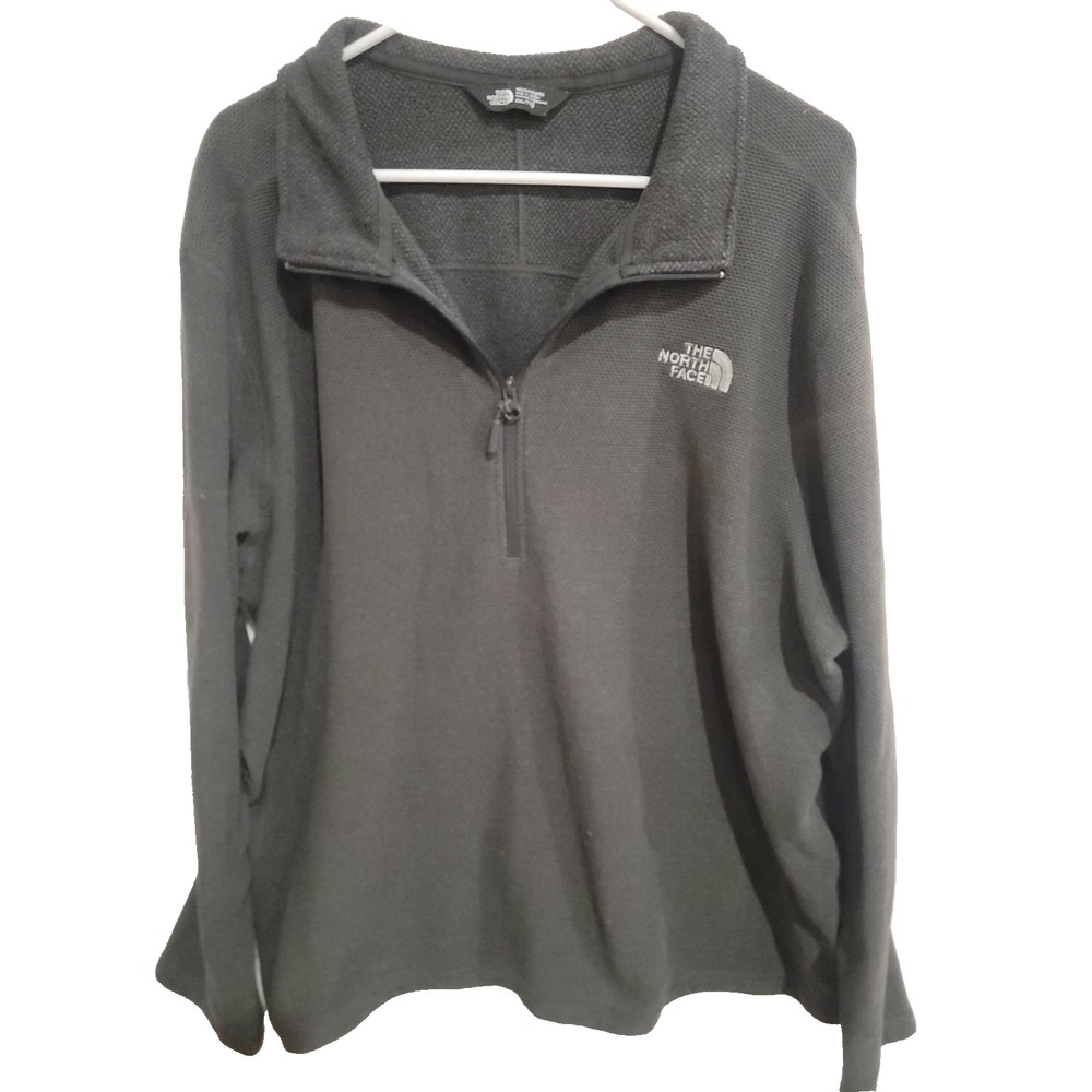 The North Face Mens XXL Textured Cap Rock 1/4 Zip Fleece Pullover Dark Gray